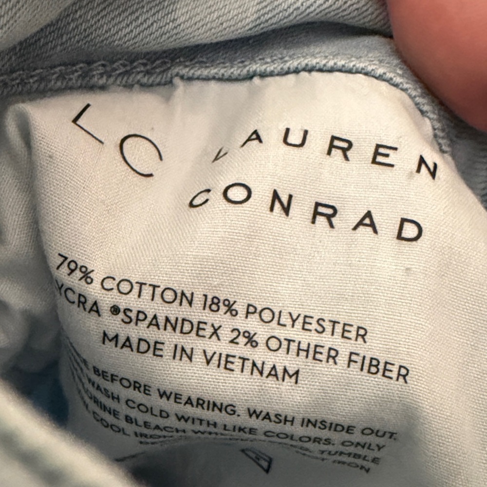 NWT LC Lauren Conrad Light Blue Polka Dot Cropped Jeans Skinny crop - Picture 9 of 9